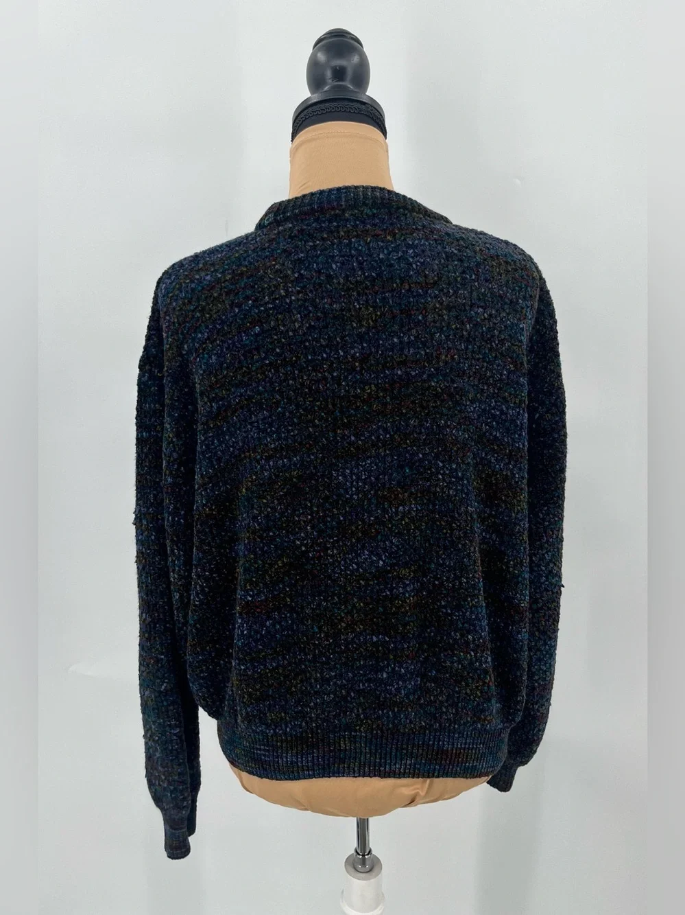 Vintage JHANEBARNES Fisherman Grandpa Core Speckled Wool Blend knit Sweater M